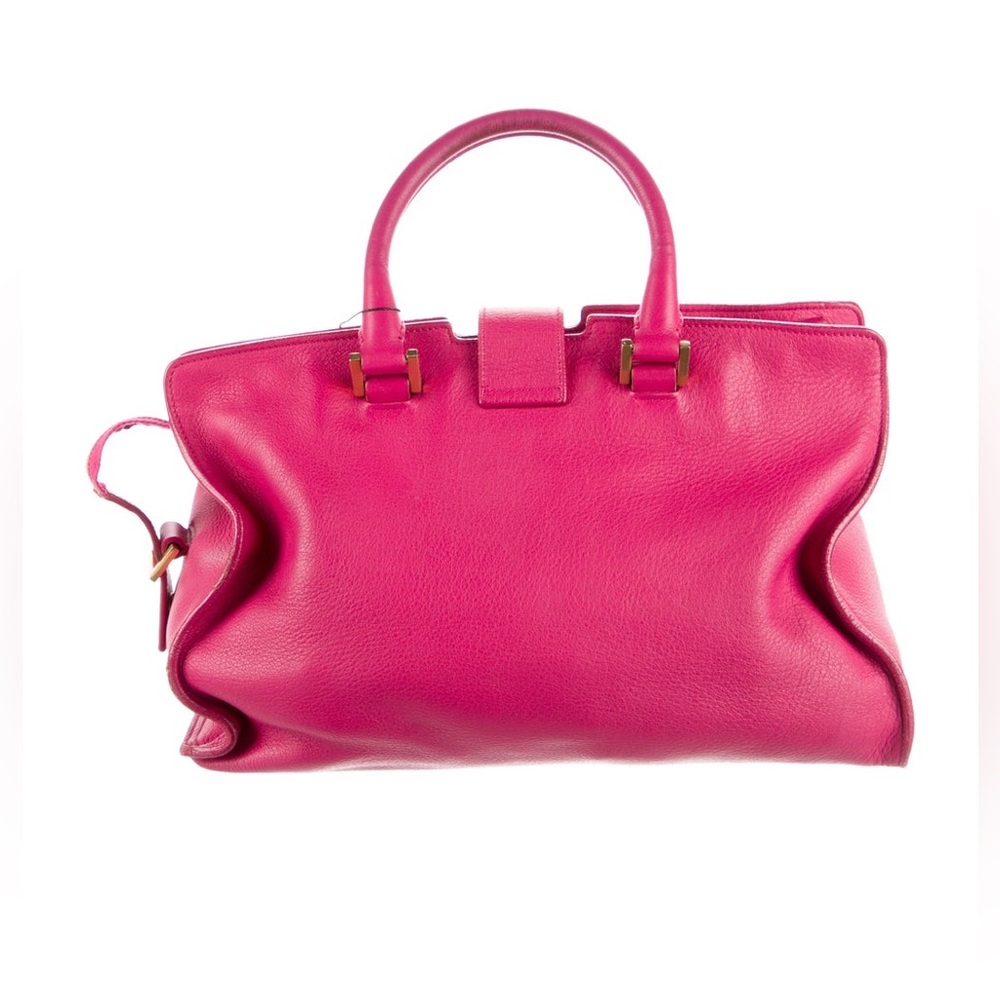 YSL Saint Laurent Classic Y Cabas Fuchsia Leather Satchel - Picture 16 of 16